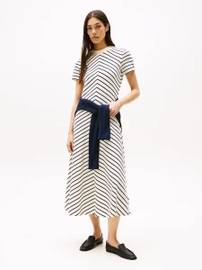 tommy-hilfiger-naisten-mekko-modern-f-f-midi-dress-raidallinen-sininen-1