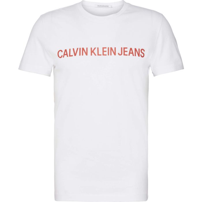 Calvin Klein Jeans Miesten T-paita, Institutional Logo white Valkoinen -  Kekäle