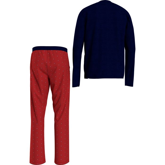 tommy-hilfiger-miesten-pyjama-ls-pant-jersey-set-print-punainen-2
