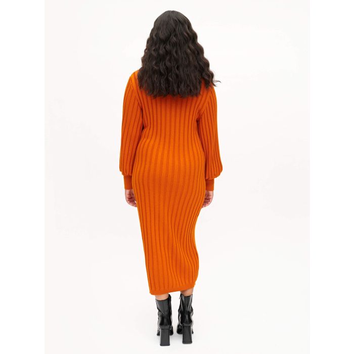 uhana-naisten-mekko-dreamworld-knit-dress-oranssi-2