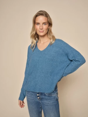 Mos Mosh neule, THORA V-NECK KNIT Keskisininen