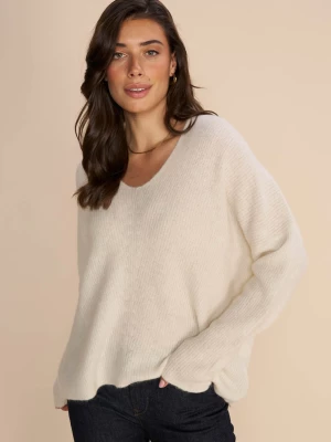 Mos Mosh neule, THORA V-NECK KNIT Luonnonvalkoinen