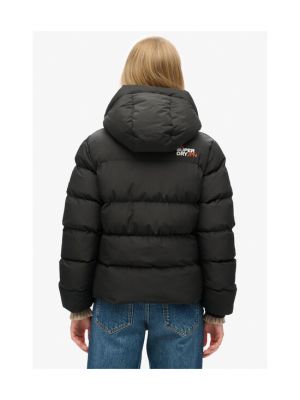 Superdry Naisten Toppatakki, Hooded Sports Puffer Jacket Musta