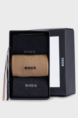 Hugo Boss Miesten Sukat 3-Pack, 3P RS GIFTSET UNI CC Musta