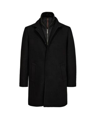 Gino marcello Miesten Villakangastakki, K GINO MARCELLO WOOL COAT Musta