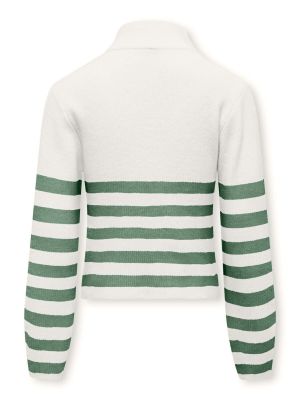 Kids Only Lasten Neulepusero, KOGFRANCA HALF ZIP LS STRIPE KNIT Mustavalkoinen