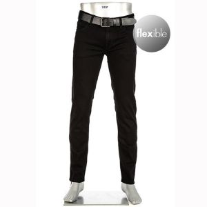 Alberto Miesten Farkut, PIPE 1572 BLACK JEANS Musta