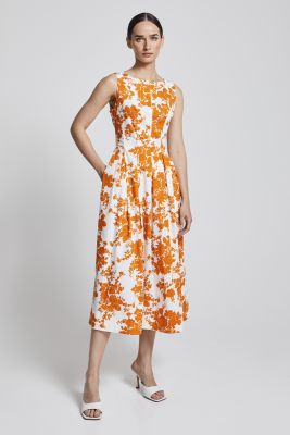 Andiata Naisten Mekko JULITTA V DRESS Oranssi Kuosi