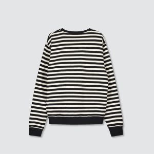 Billebeino miesten collegepusero, STRIPED BILLEBEINO SWEATSHIRT Raidallinen Musta