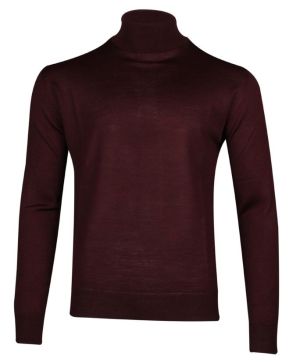 Black Blue Miesten Neulepusero, BASIC TURTLENECK Viininpunainen