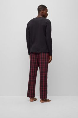 Hugo Boss Miesten Pyjamat, EASY LONG SET Musta