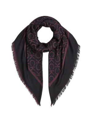 Calvin Klein Accessories naisten huivi,DIAGONAL MONOGRAM JACQUARD SCARF Musta