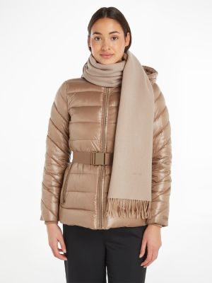 Calvin Klein Accessories Naisten Huivi, FRINGES TWO TONES SCARF Vaalea Beige