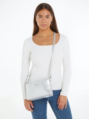 Calvin Klein Accessories naisten laukku,CK MUST CROSSBODY MD  Hopeanharmaa