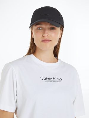 Calvin Klein Accessories Naisten Lippis, METAL LETTERING CANVAS CAP Musta