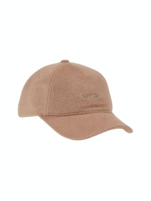 Calvin Klein Accessories naisten lippis, METAL LETTERING WOOL CAP Vaalea Beige