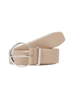 Calvin Klein Accessories Naisten Vyö, MUST RND BUCKLE BELT 3.0 Vaalea Beige