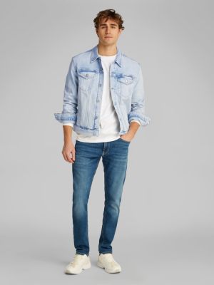 Calvin Klein Jeans miesten farkkutakki, SLIM DENIM JACKET LIGHT BLUE Indigo