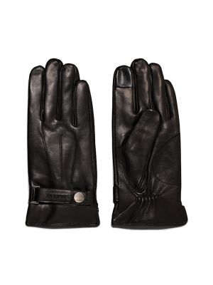 Calvin Klein Jeans Miesten Käsineet, LEATHER RIVET GLOVES Musta