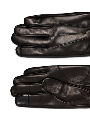 Calvin Klein Jeans Miesten Käsineet, LEATHER RIVET GLOVES Musta