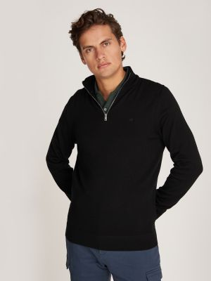 Calvin Klein Menswear Miesten Neuletakki, MERINO RWS ZIP THROUGH Musta