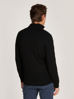 Calvin Klein Menswear Miesten Neuletakki, MERINO RWS ZIP THROUGH Musta