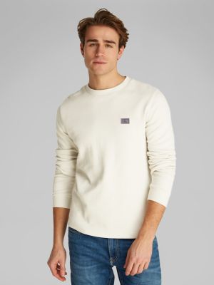 Calvin Klein Jeans Miesten Paita, WOVEN TAP WAFFLE LS TEE Beige