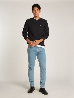 Calvin Klein Jeans Miesten Paita, WOVEN TAP WAFFLE LS TEE Musta