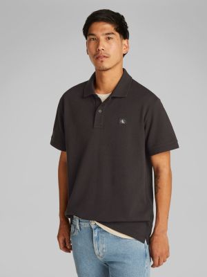 Calvin Klein Jeans miesten pikeepaita, WOVEN LABEL POLO Musta