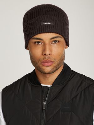 Calvin Klein Jeans Miesten Pipo, K CLASSIC COTTON RIB BEANIE Musta