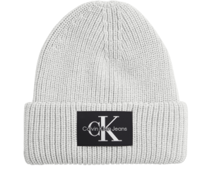 Calvin Klein Jeans Miesten Pipo MONOLOGO PATCH BEANIE Keskiharmaa