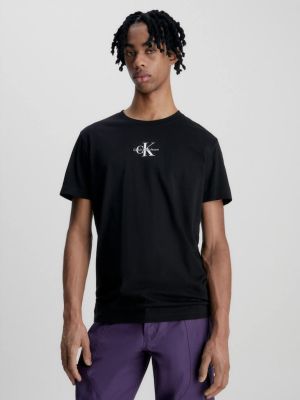 Calvin Klein Jeans Miesten T-paita, K MONOLOGO REGULAR TEE Musta