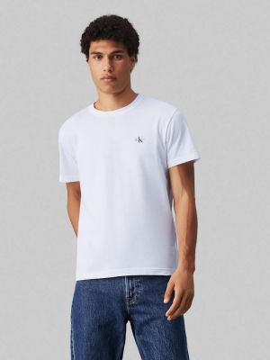 Calvin Klein Jeans Miesten T-paita  MONOGRAM T-SHIRT Valkoinen