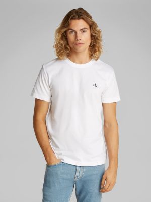 Calvin Klein Jeans Miesten T-paita  MONOGRAM T-SHIRT Valkoinen