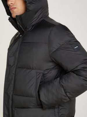 Calvin Klein Jeans Miesten Toppatakki, LONG HOODED QUILT PUFFER Musta