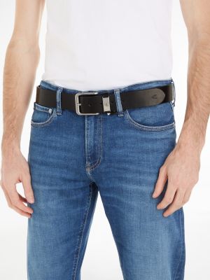 Calvin Klein Jeans Miesten Vyö, RO CL MET LOOP LTHR BELT40MM Musta