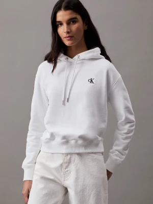 Calvin Klein Jeans naisten huppari, CK EMBROIDERY HOODIE Valkoinen