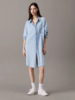 Calvin Klein Jeans naisten mekko, RELAXED DENIM SHIRT DRESS Vaaleansininen