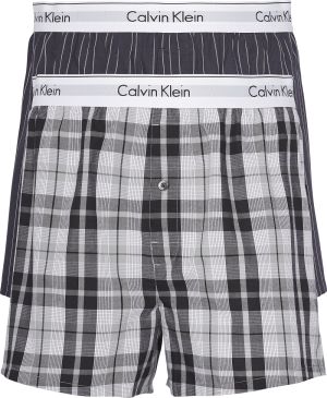 Calvin Klein Miesten Bokserit BOXER 2-PACK NOS Musta Ruutu