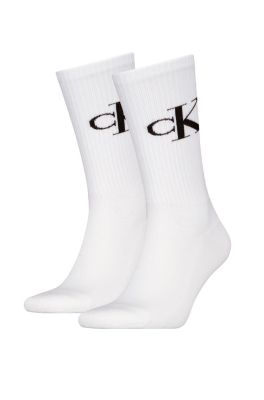 Calvin Klein Miesten Sukat, CKJ SOCK 2P MONOGRAM NOS Valkoinen