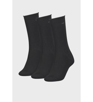 Calvin Klein Naisten Sukat, CK WOMEN SOCK 9PK ROLL TOP Musta