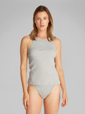 Calvin Klein naisten tank top, SLIM RIB TANK Vaaleanharmaa