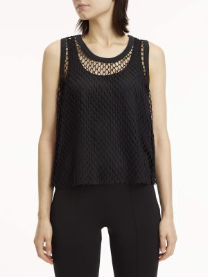 Calvin Klein women toppi, NET LEYERED TANK TOP Musta