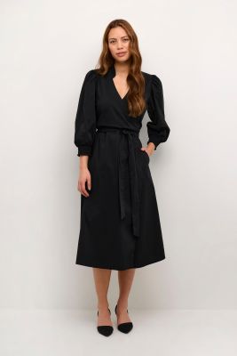 Culture mekko, ANTOINETT WRAP DRESS Musta