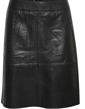 Culture Naisten Hame, CUBERTA LEATHER SKIRT Black