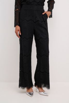 Culture Naisten Housut, CUIMA LACE PANTS Black