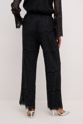 Culture Naisten Housut, CUIMA LACE PANTS Black