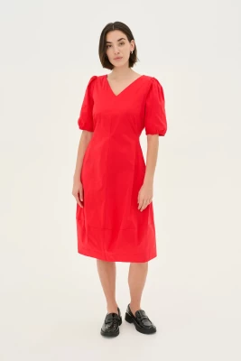 CULTURE, Naisten Mekko, ANTOINETT SS DRESS Fiery Red