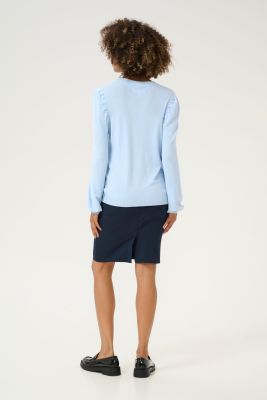 Culture Naisten Neule, CUANNEMETTE PULLOVER Cashmere Blue