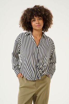 Culture naisten paitapusero, CUDENIA KNOT SHIRT Salute/White Stripe